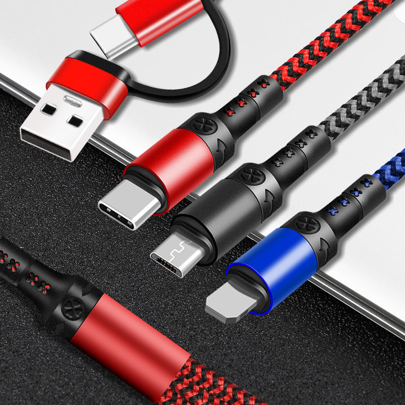Fast Charging Five-in-one Data Cable, One For Three Charging Cables - Lofty Enterprises