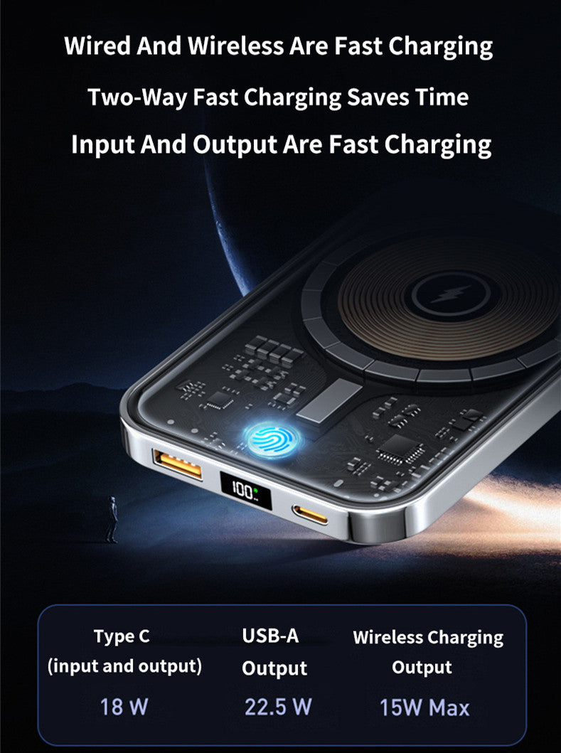 Transparent Magnetic Power Bank 22.5W Fast Charge - Lofty Enterprises